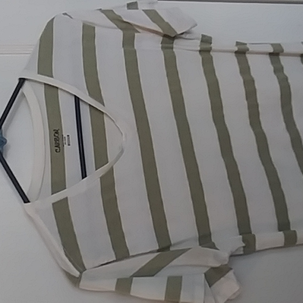 Mens medium striped v-neck Carbon